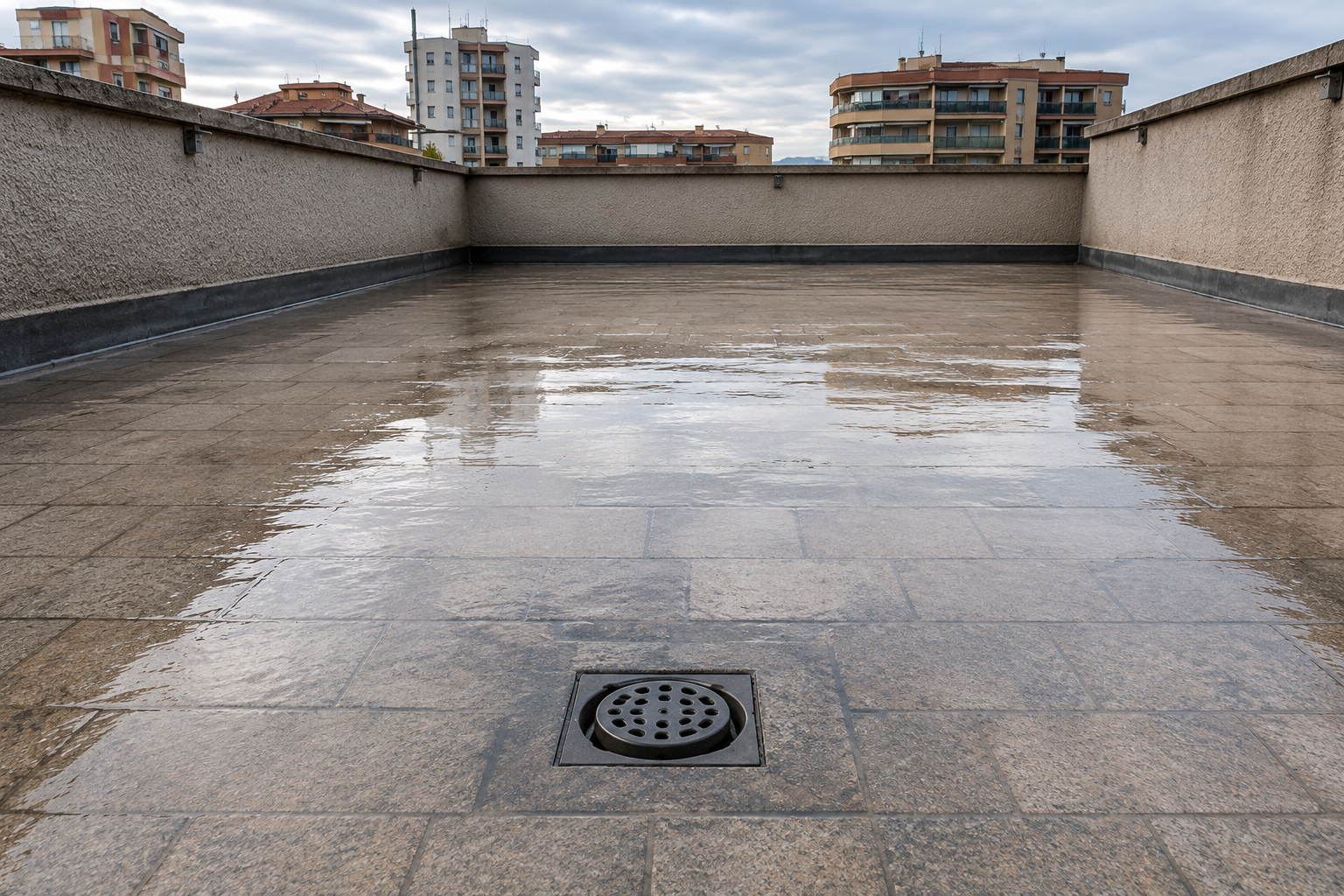 Ristagni d’acqua sul terrazzo: cause, rischi e soluzioni